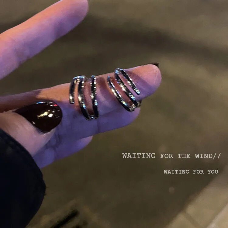 Lukewarm wind arched metal earrings 2021 New wave minimalist Temperament Earshot Woman South Korea Nets Red 100 hitch