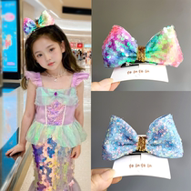 Childrens headwear mermaid hairpin princess bow hairpin baby top clip girl performance headband girl hair accessories