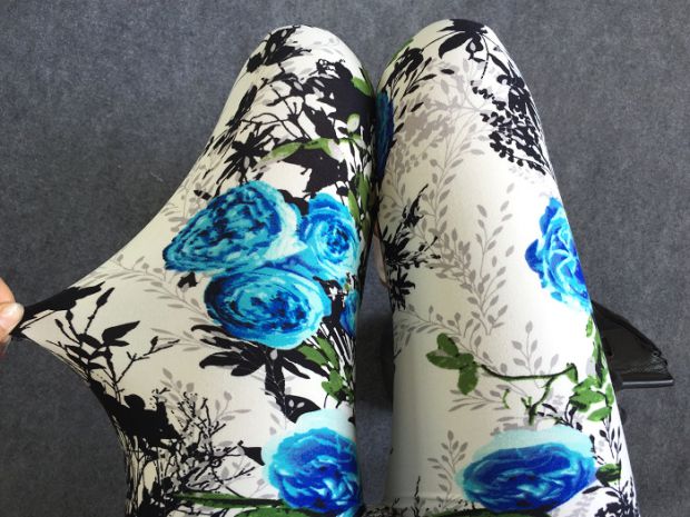 Quần legging lụa in lụa mùa hè mặc quần legging mỏng phần quần dài co giãn quần crop quần nữ size lớn - Quần short quần short da nữ cá tính