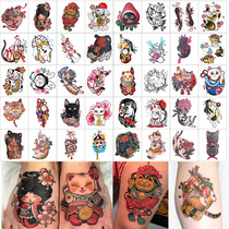 ins Wind ukiyo painted cat tattoo sticker waterproof cute female tide lasting simulation dark Japanese Korean Net red sticker