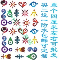 Anime digital baby evolution courage badge cartoon tattoo stickers face posts hand stickers show light