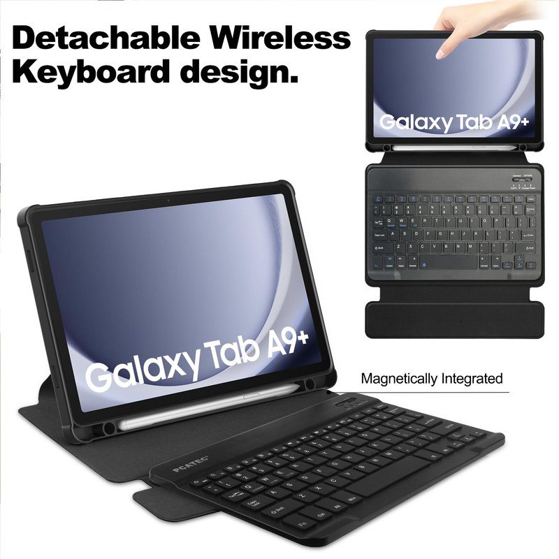 Suitable for Samsung Tab Protective Case A9+A11 Anti-Drop Plus Case Sm-X210 Tablet X216 Full Coverage Taba9 Rotating Stand Smx230 Bluetooth X235 Keyboard 11inch