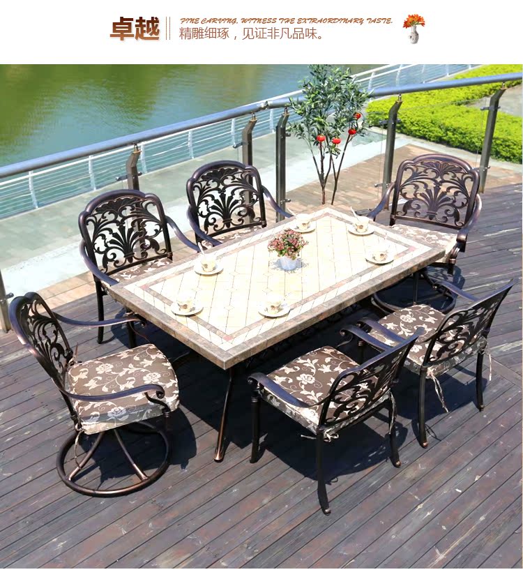 Lo lắng Bàn ghế ngoài trời đặc biệt Bàn ghế nhôm đúc Nội thất ngoài trời Sân thượng Ban công Giải trí Bàn ghế sân vườn Bộ năm mảnh ghế ban công chung cư