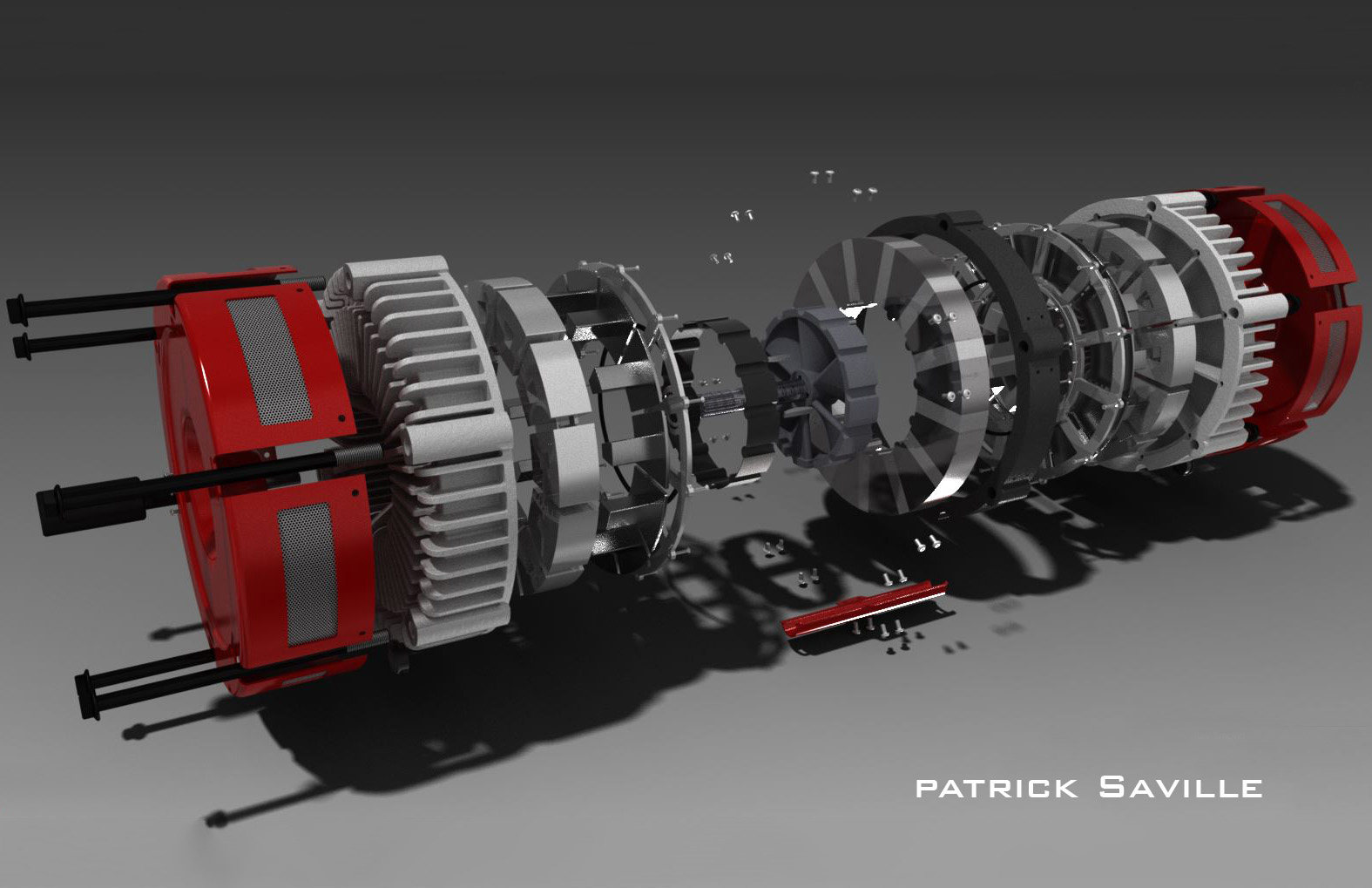 Radial Axis Motor Three-dimensional Modeling Drawings Inventor design IGS STP format