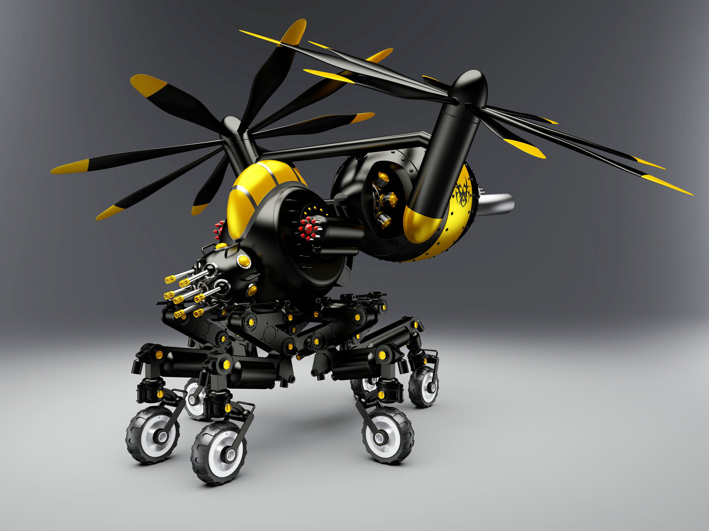 Wasp drone modeling 3D model drawings STEP format