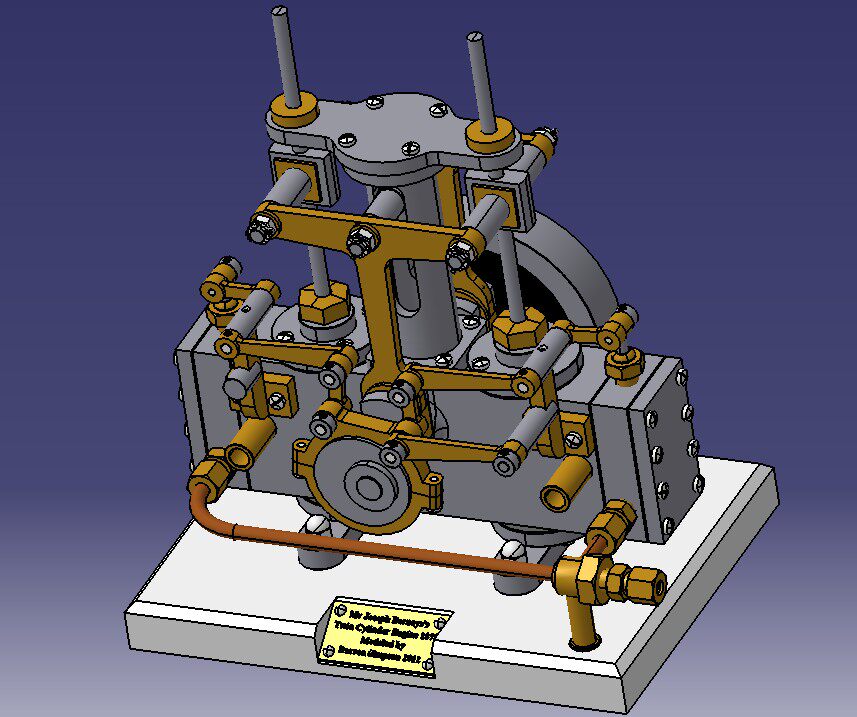 Bernais Steam Engine 3D Model Drawing STP format
