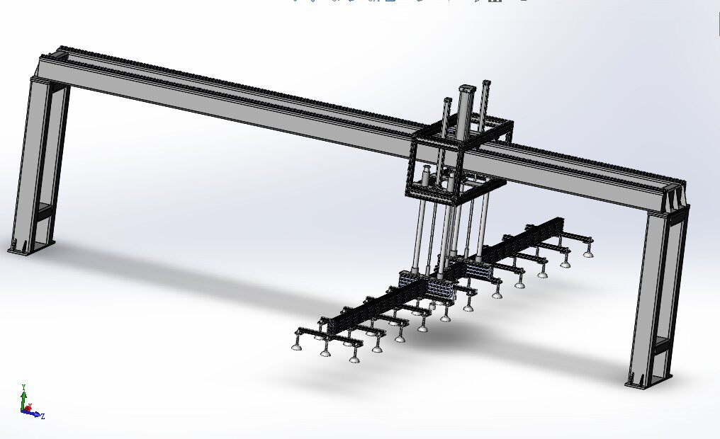 3D digital model drawing of loading manipulator palletizer Solidworks design