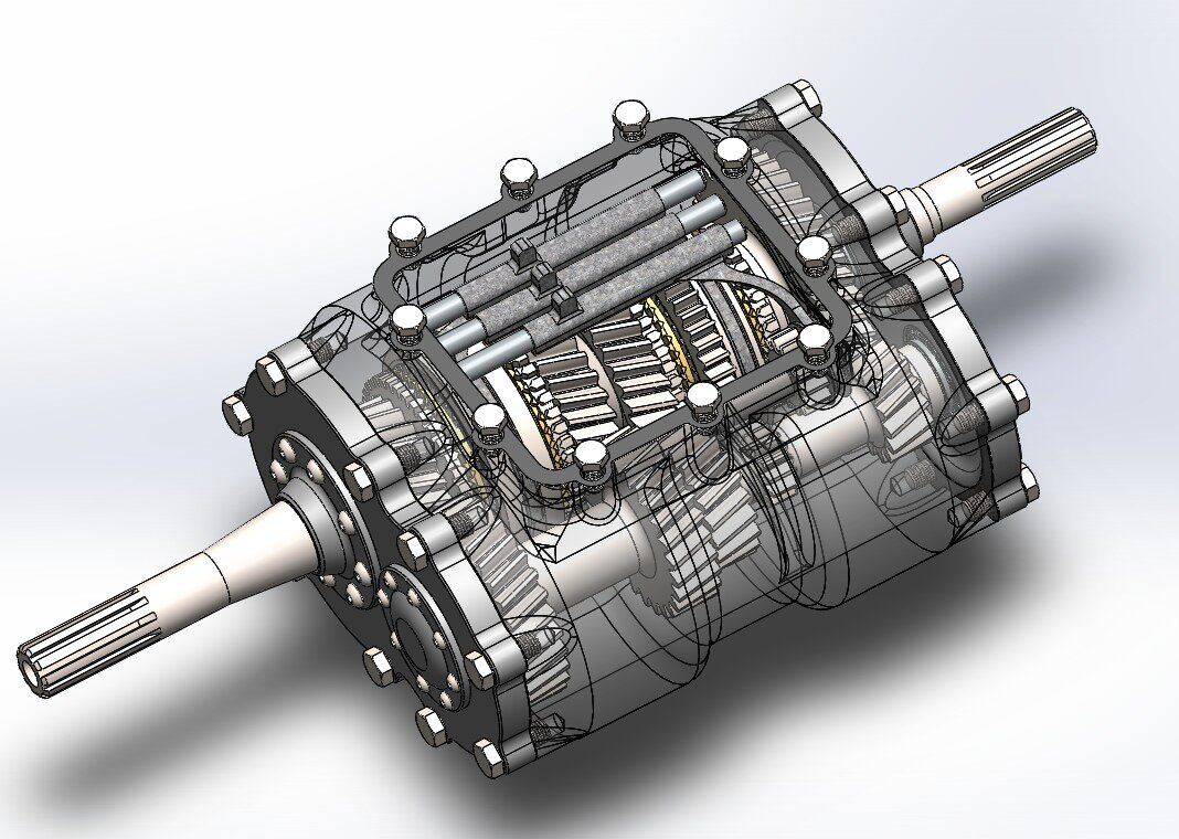 Manual transmission 3D model drawing Solidworks design