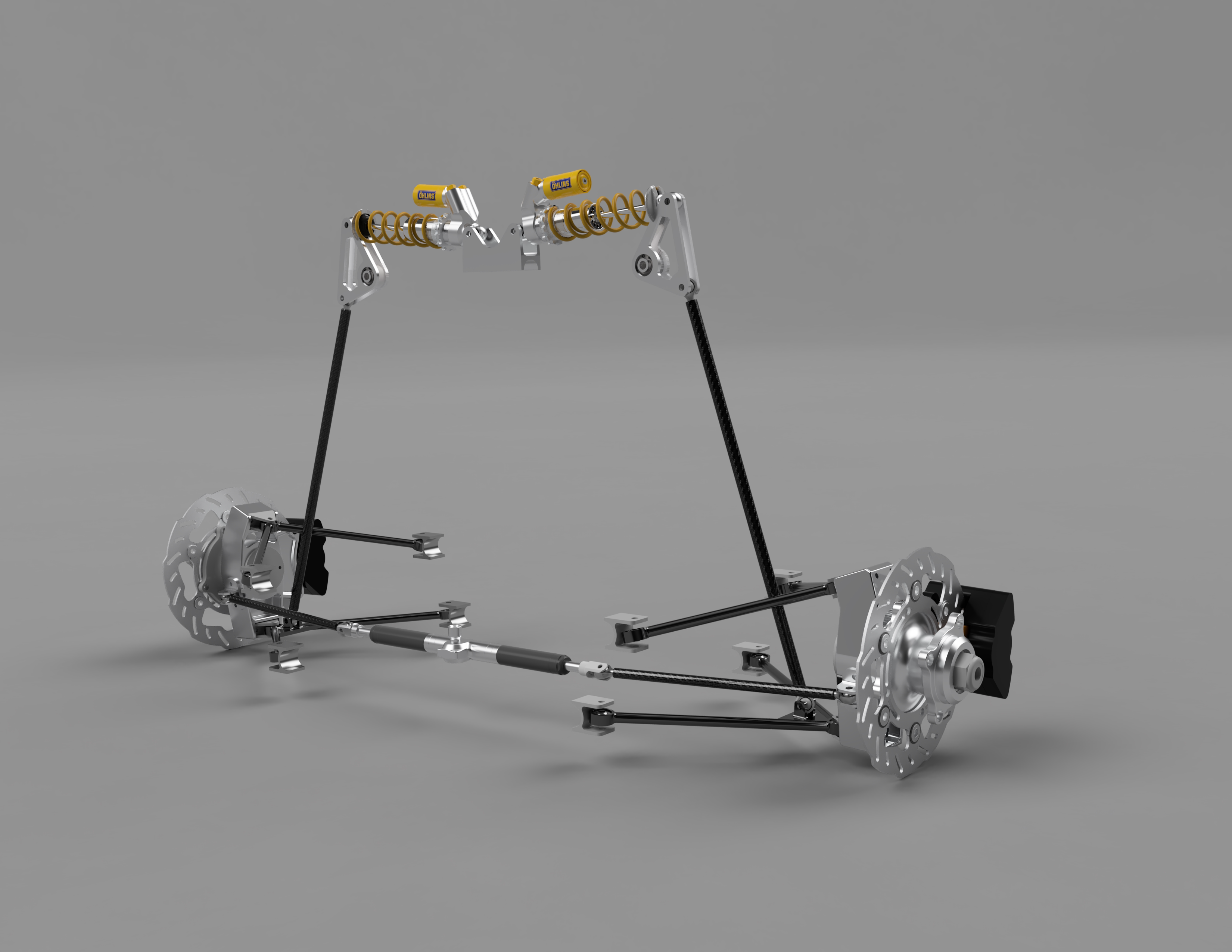 FSAE racing front suspension 3D mode drawings STP format