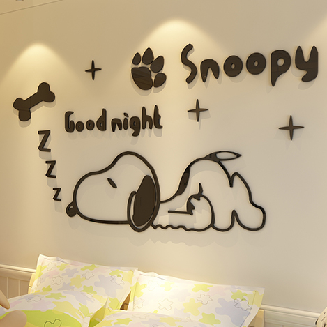Nu Bicartoon sticker self-adhesive acrylic wall sticker 3d Cubic baby Children's room Bedroom headboard Decorative Sticker
