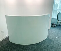 New paint curved front desk corner reception desk corner reception desk graphic table stylish semi-circular podium small cashier bar