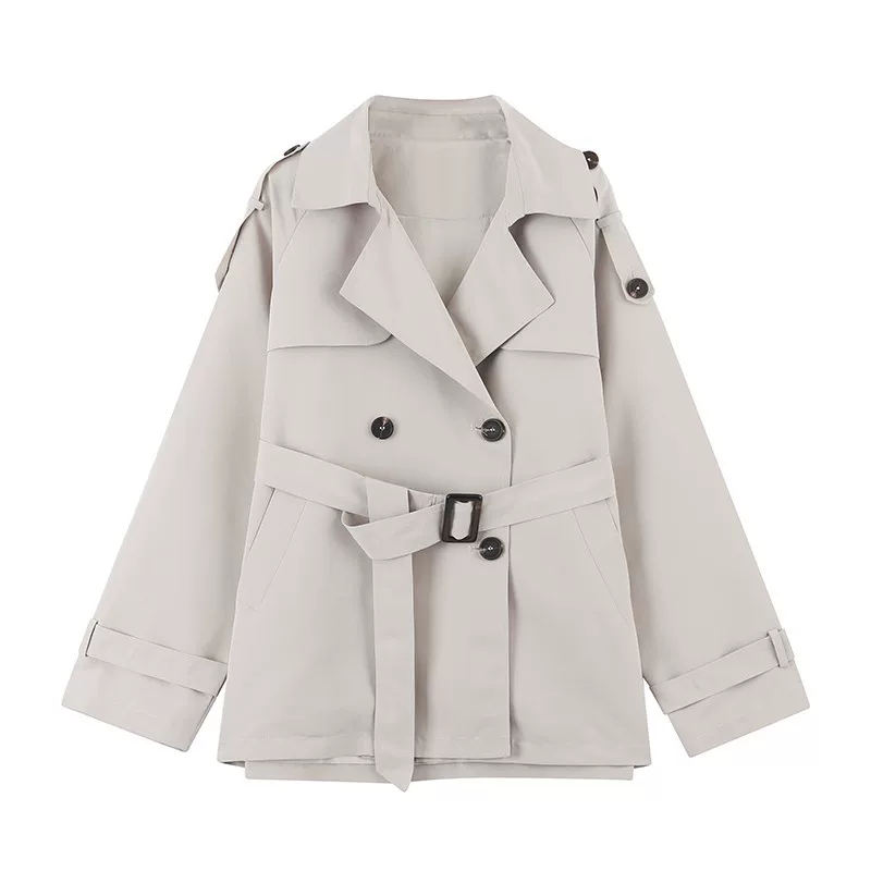 Короткое осеннее trench coat, куртка, для подростков, 2025 года, корейский стиль, британский стиль