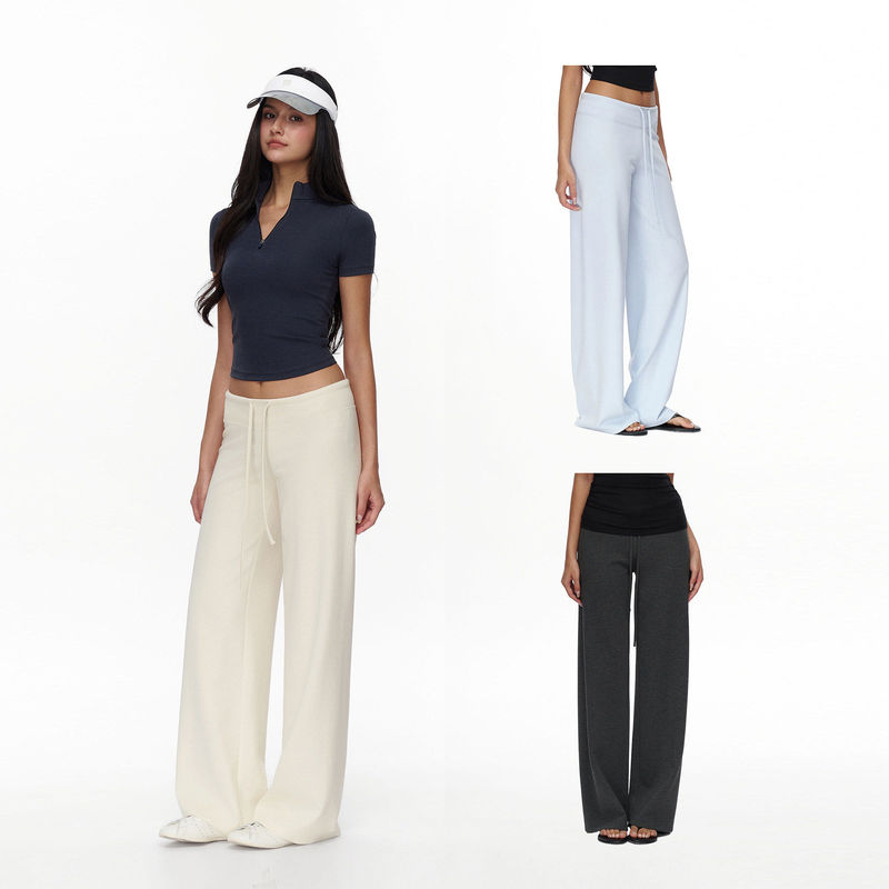 In-Stock Jim Kenet Low-Waist Drawstring Air-Layer Loose Summer Straight-Leg Stretch Casual Pants of the Same Style In-Stock Jim Kenet Low-Waist Drawstring Air-Layer Loose Summer Straight-Leg Stretch Casual Pants of the Same Style