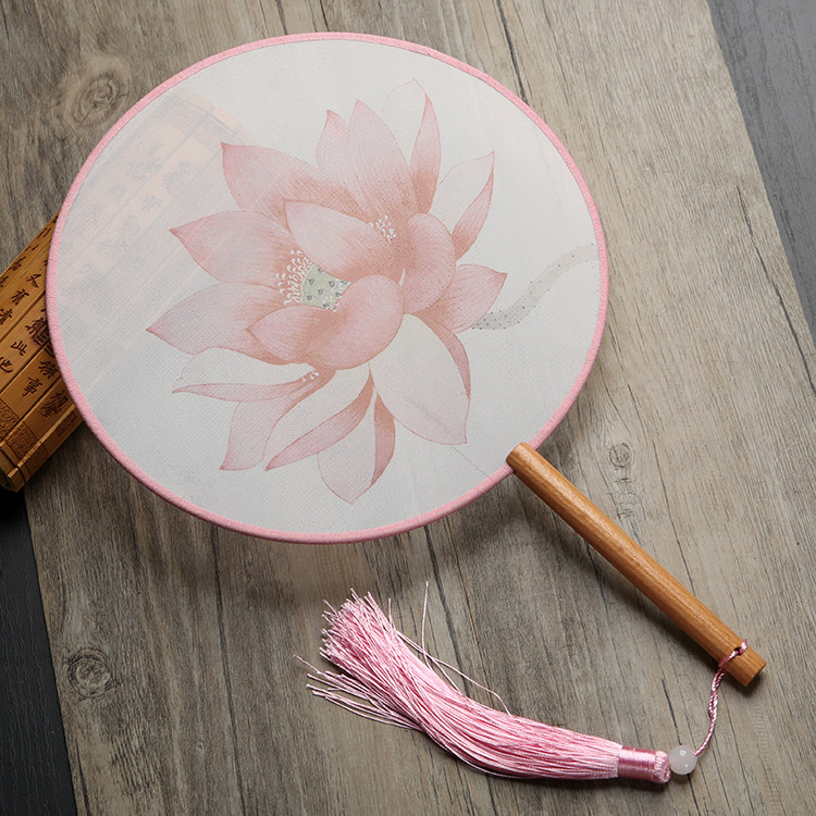 Ancient wind group fan Chinese style translucent palace fan round fan classical dance women's Hanfu cheongsam small fan