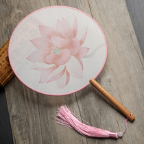 Ancient style group fan Chinese style translucent palace fan round fan classical dance womens Hanfu cheongsam small fan