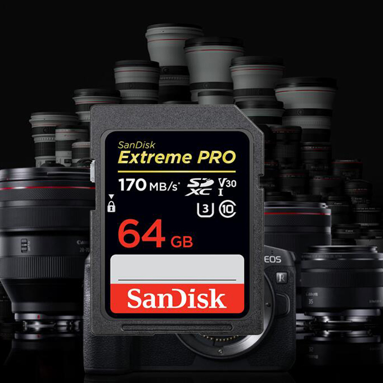 Canon SD Card U3 High Speed 64G Micro SLR Camera Anti-Digital Camera SDXC Memory Card 170M S HD 4K