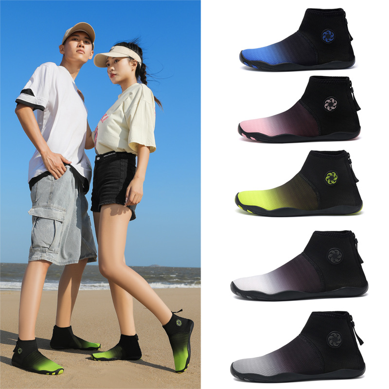 Beach shoe snorkeling shoe lovers swimming speed interferometric water Anadromous shoe treadmill seaside anti-cut barefoot beach soft shoes-Taobao