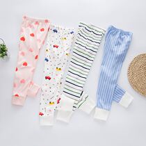 Spring and autumn little girls 2020 Korean version of spring and autumn clothes autumn and winter home clothes pants childrens pajamas cotton loose