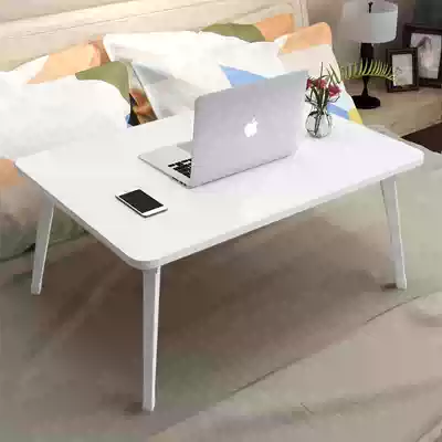 Small table desk household white foldable pen machine bed with lazy table sitting high school wooden table