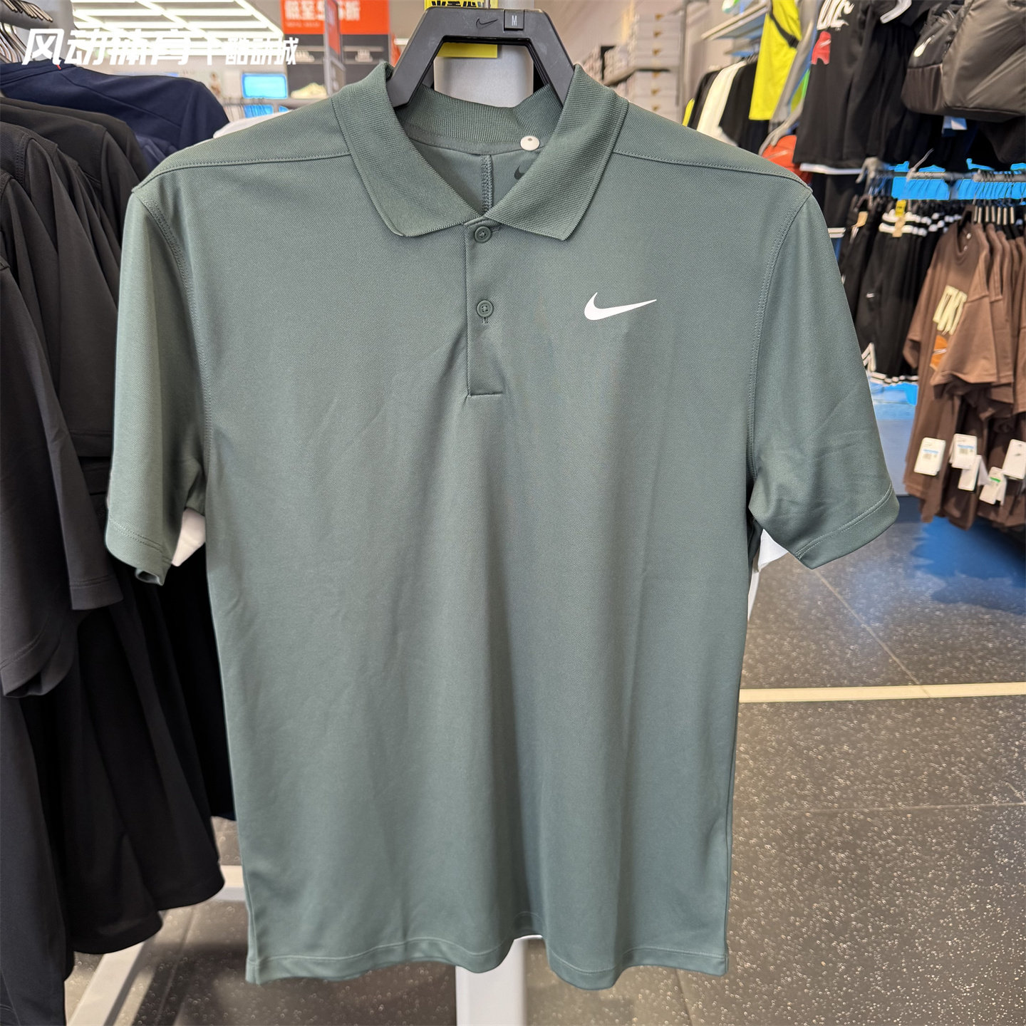 Nike, теннисная быстросохнущая дышащая спортивная футболка polo для отдыха, короткий рукав 