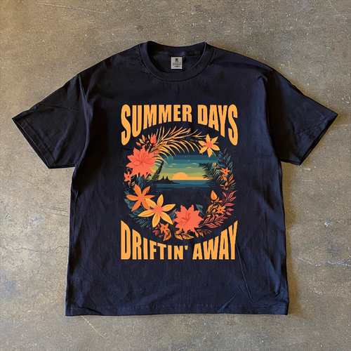 Летняя хлопковая футболка с коротким рукавом для отдыха, оверсайз