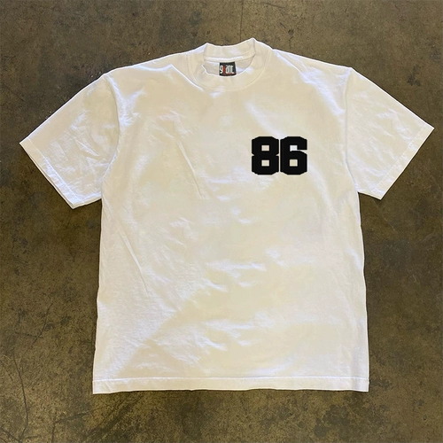 Трендовая футболка с коротким рукавом, в американском стиле, оверсайз, высокий воротник