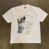 Ретро хлопковая футболка с коротким рукавом, оверсайз