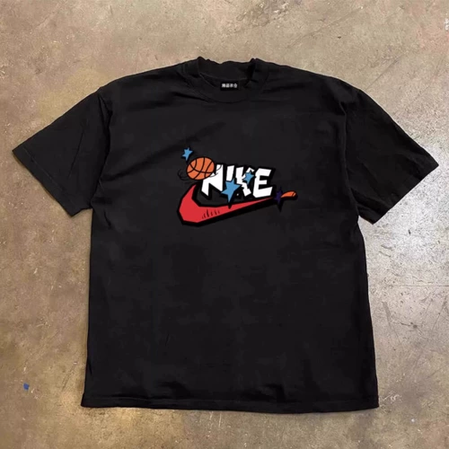 Футболка с коротким рукавом, в американском стиле, оверсайз