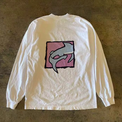 Осенний хлопковый трендовый лонгслив для отдыха