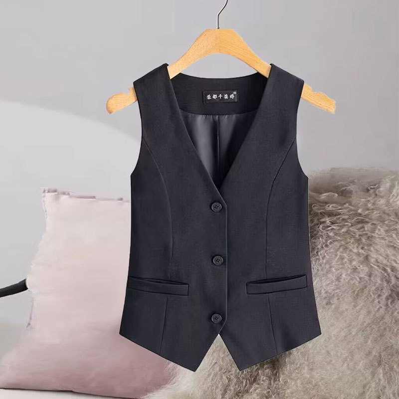 Women's Suit Vest 2025 Spring and Autumn New Slim Fit Versatile Outerwear Short Anti-Wrinkle No-Iron Vest