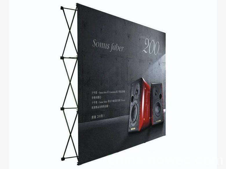Iron pull mesh display stand background wall display stand aluminum alloy conference event advertising 3x3 3x4 folding poster easel