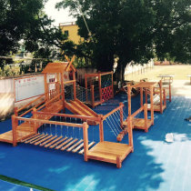 Imported Huanghuali Wooden Childrens Strank Bridge Physical Fitness Training Toy Kindergarten Outdoor Slide Drilling Climbing