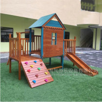 Childrens Kindergarten Wooden Game House Slide Swing Multifunctional Huanghua Pear House Park Wooden Small House