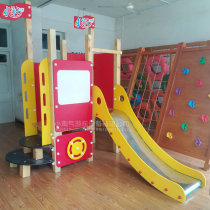 Childrens home baby stainless steel indoor slide mall restaurant wooden plastic board slide kindergarten toys