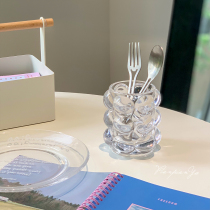 * Tablets * Korean ins blogger same round ball glass pen holder niche decorative makeup brush bucket