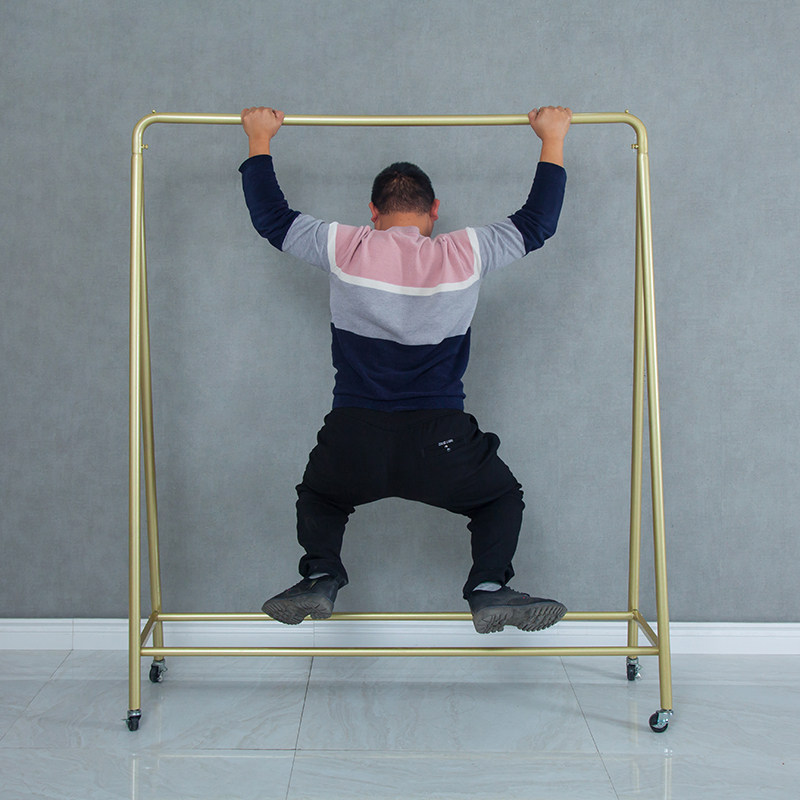 Clothing Store Fashion Minima Floor Show Shelves Exclusive Golden Hangers Bar Display Children's Clothing Shelves Movable Pulleys-Taobao