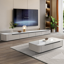 Modern light luxury slate TV cabinet coffee table combination large apartment floor cabinet living room extra long TV cabinet new style