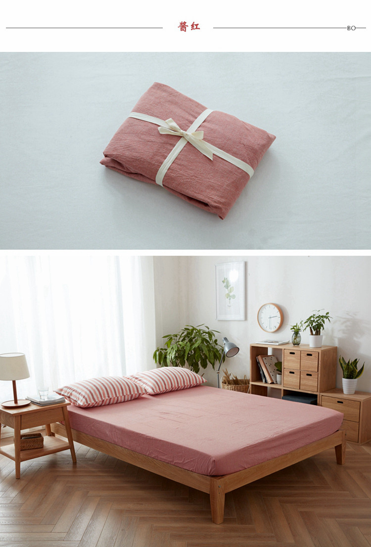 Không dán tem rửa bông cotton mang lại tấm bông Fitted bìa single mảnh bảo vệ nắp trượt giường rắn 2m 1.2 d - Khăn trải giường ga giường màu xám