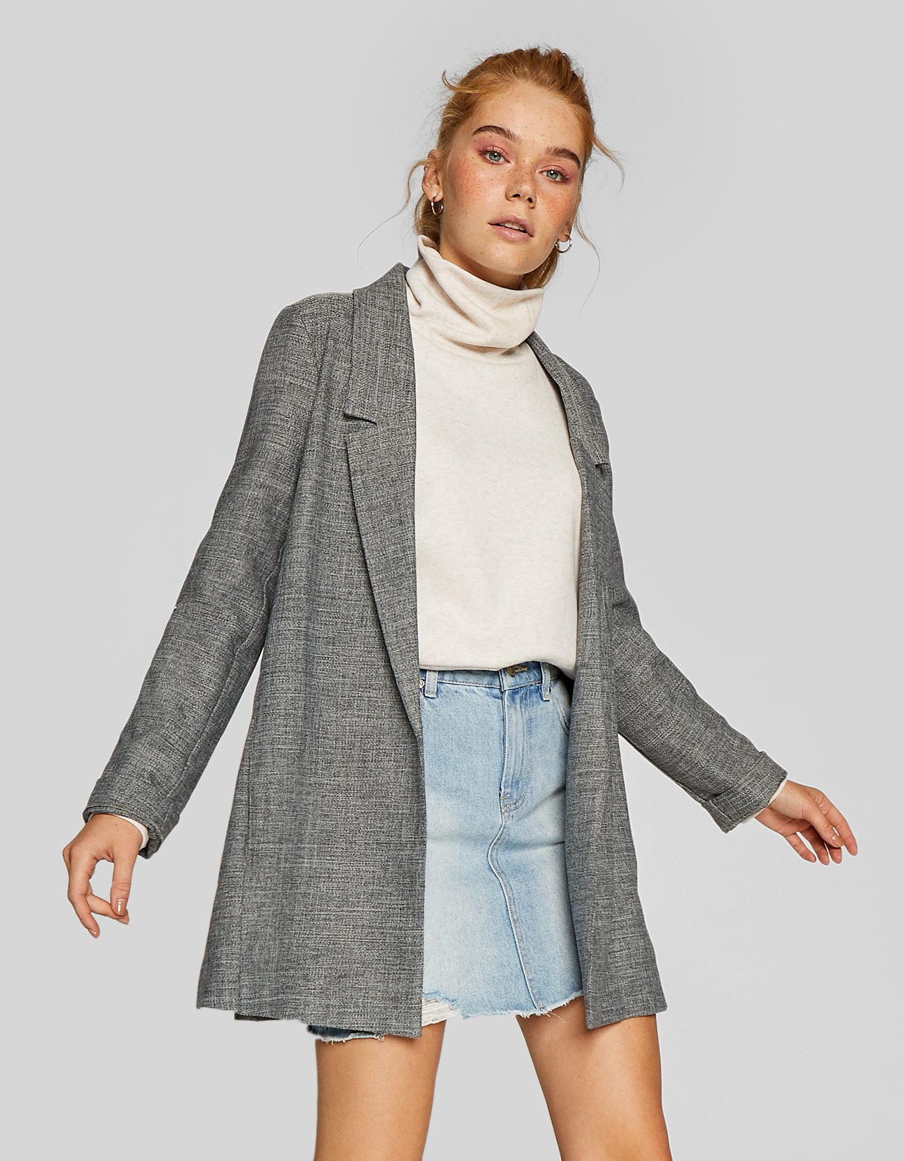 Stradivarius thanh lịch phù hợp với áo khoác nữ đoạn ngắn 2018 thu đông mới 01900143210 thoi trang nu
