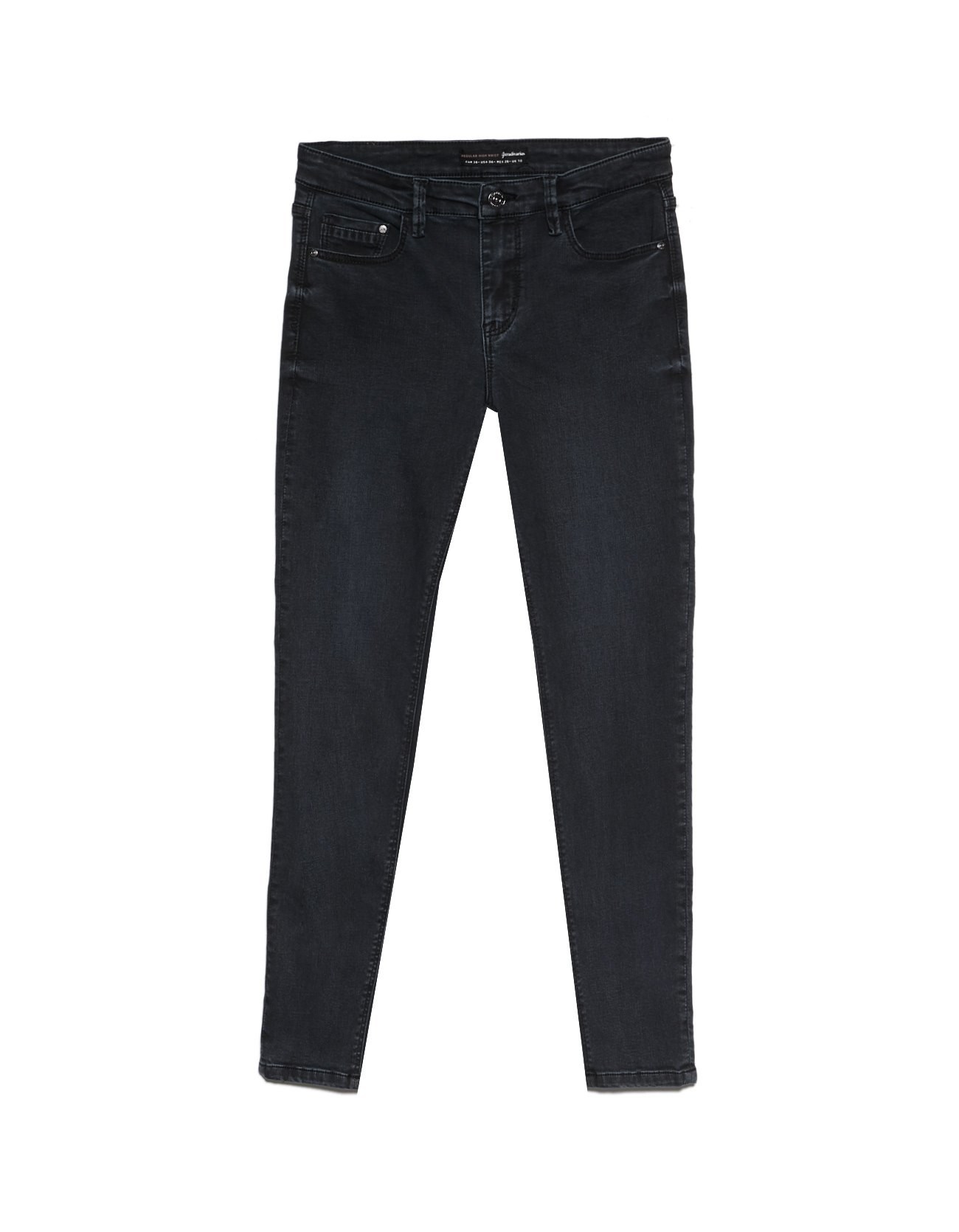 Giảm giá thu đông Stradivarius thu đông eo đen quần jeans bút chì nữ 04800449710 quần áo nữ giá rẻ