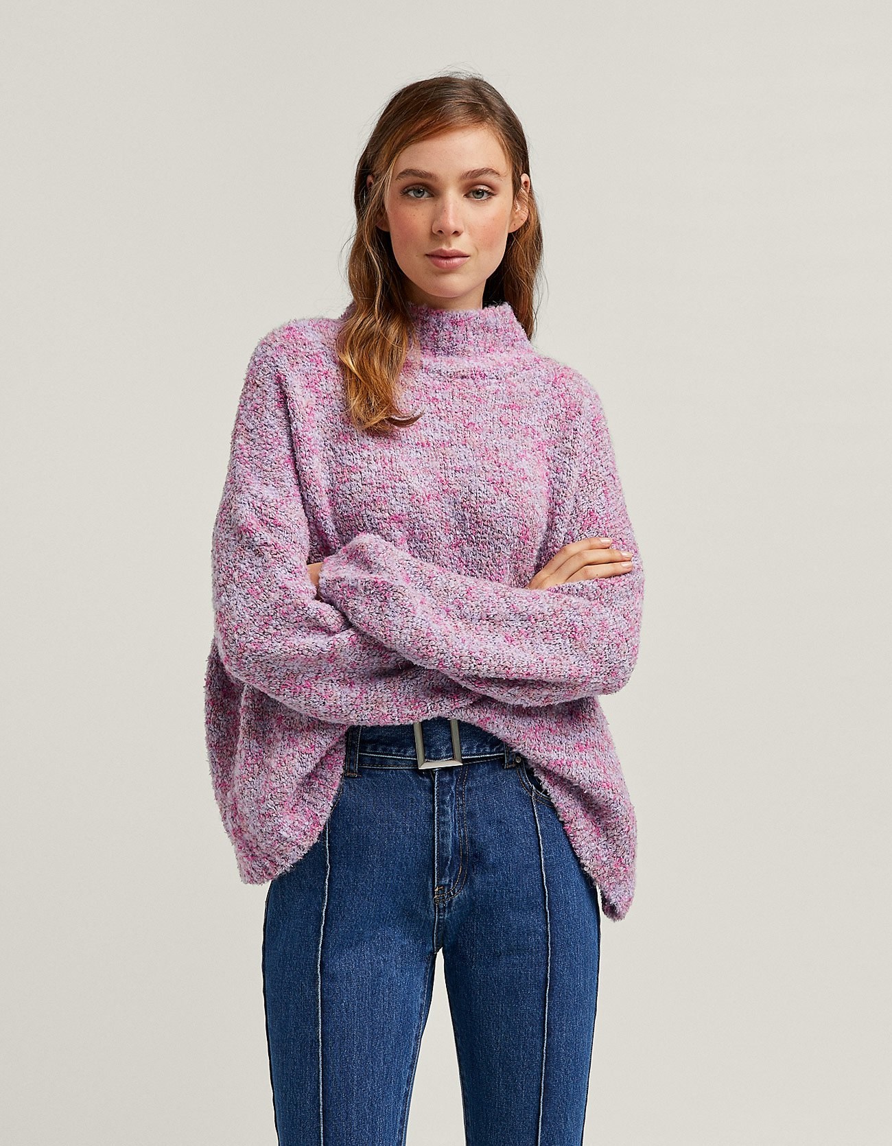 Giảm giá thu đông Stradivarius áo len cổ cao tay dài áo len áo thun 05059777601 áo khoác cardigan nữ