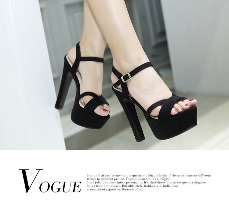 Giày cao siêu dày 14cm gợi cảm với giày nữ đế bệt không thấm nước hở mũi Giày đế bệt 2017 mùa hè đế bệt dép quai hậu nữ