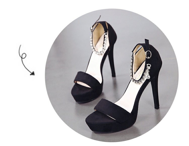 2018 từ khóa mới sandal nữ đẹp với 12cm đính kim cương mùa hè hở ngón không thấm nước ban đêm siêu cao gót - Sandal sandal nữ bitis