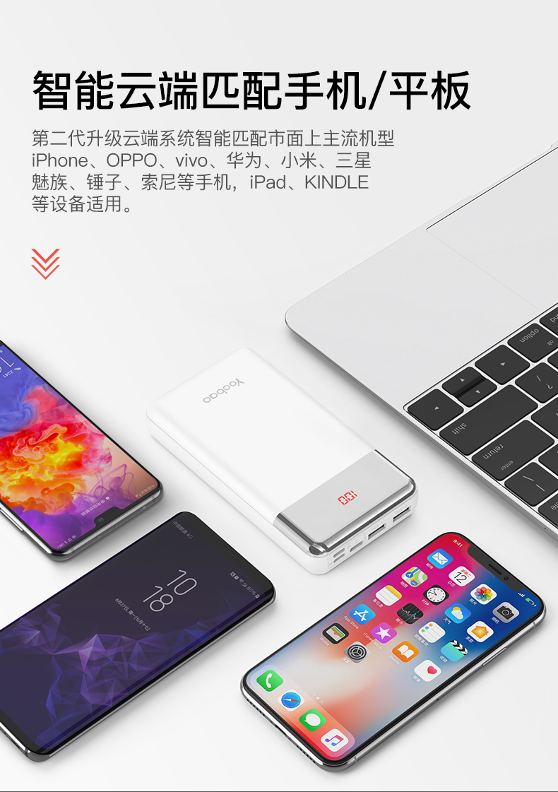 Yu Bo Bảo phí sạc Po 20000m số lượng đáng kể 20.000 mA của Apple vivo khối kê OPPO Huawei chính hãng phổ biến điện thoại di động điện ba-input - Ngân hàng điện thoại di động sạc dự phòng topk