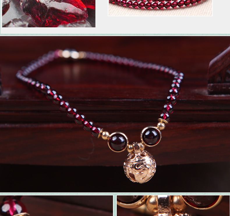 Feng Yi (trang trí) vòng chân nữ thời trang chuông garnet phụ kiện trang sức dân tộc vòng đeo chân cho nữ
