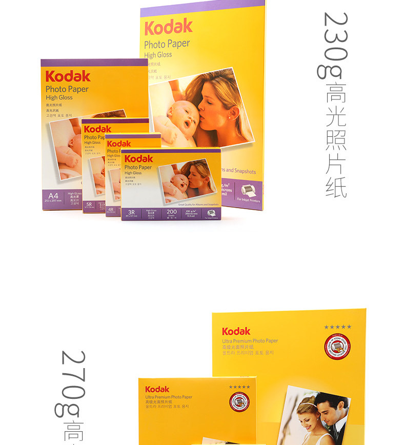 柯达A4高光相片纸6寸5寸7寸230g克180克200克3r4r5r双面RC防水 柯达A4高光相片纸6寸5寸7寸230g克180克200克3r4r5r双面RC防水