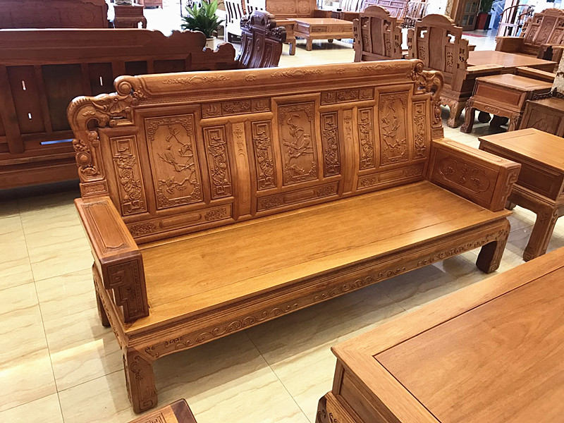 đồ nội thất bằng gỗ gụ chạm khắc gỗ hồng mộc gỗ gụ màu sofa retro sofa gỗ ghế sofa phòng khách Mani như nhà Minh và nhà Thanh - Ghế sô pha ghế nhựa sofa