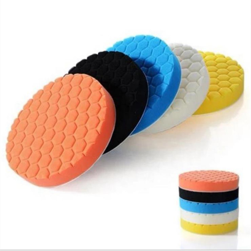 3-7-inch self-adhesive hexagonal pattern car beauty polished waxed sponge wheel honeycomb sponge wool ball wool wire wheel