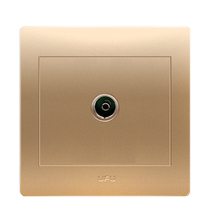 UFU Electricians single-joint TV socket type 86 concealed TV closed-circuit TV socket steel frame champagne gold