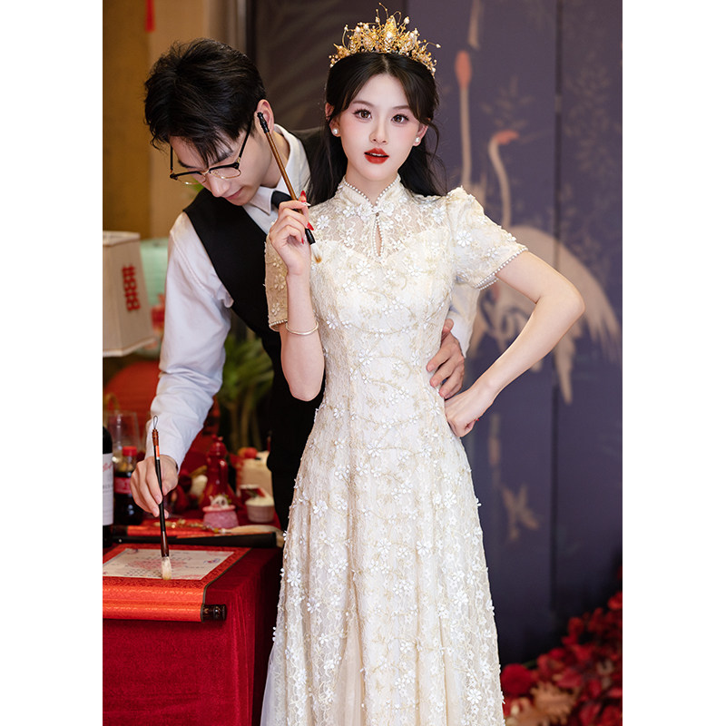 green emerald velvet dress Off-Shoulder Wedding Dresses for Bride 2025 3D Flower Ivory Engagement Dress  A-line Midi Wedding Gowns with Pocket at Amazon Women's Clothing store main image 0